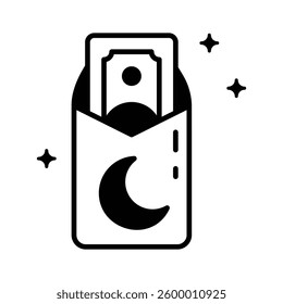 Latest glyph style icon showing money envelope