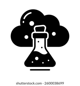 Latest glyph style icon showing cloud experiment