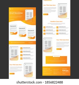 Latest gradient color apps service promotional mail newsletter template