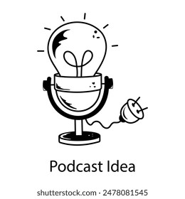 Latest hand drawn icon of a podcast idea 