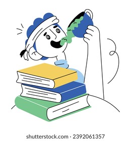Latest hand drawn illustration of study hard 