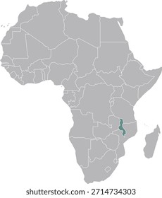 Mapa de Alta resolución más reciente de Malawi, África.