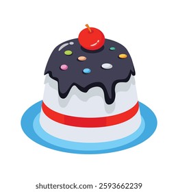 Latest icon of creamy pudding designed in 3d style