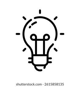 Latest icon of light designed in outline style