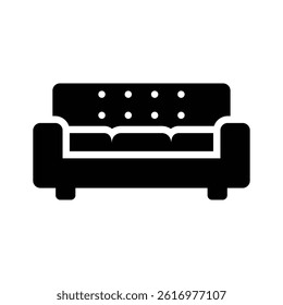 Latest icon of lounge sofa designed in glyph style
