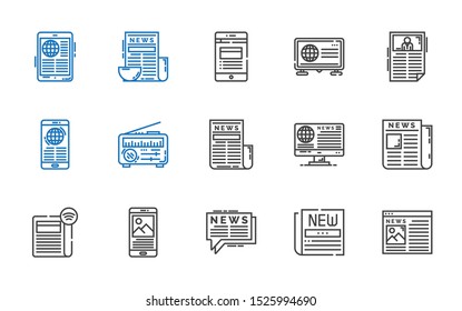latest icons set. Collection of latest with news, newspaper. Editable and scalable latest icons.