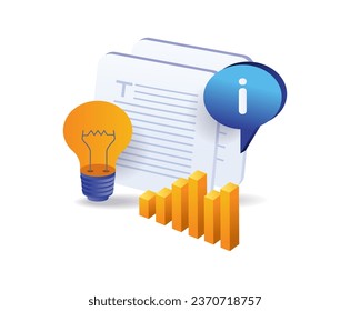 The latest information for business ideas flat illustration concept