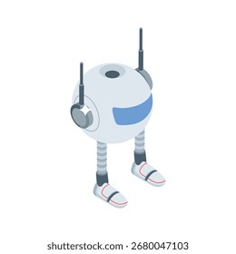 Ícone de estilo isométrico mais recente do operador de voz artificial