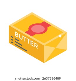 Latest isometric style icon of butter bar packaging