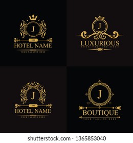 Última Plantilla de logotipos de lujo en Vector para restaurante, Regalías, boutique, cafetería, hotel, heráldica, joyería, moda y otra ilustración.