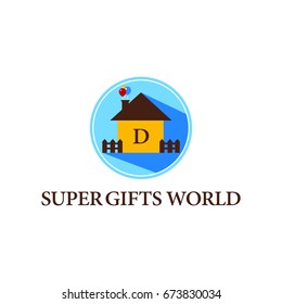 Latest and modern flat logo design for toys and gifts shops in eps 10.