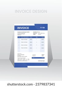 Latest and modern invoice design template.