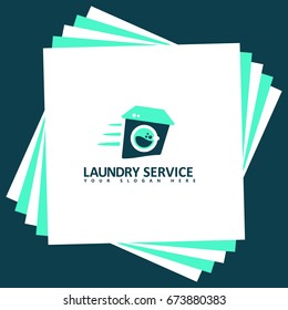 Latest and modern Laundry Flat logo Template designs vector illustration in eps 10