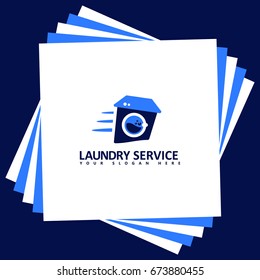 Latest and modern Laundry Flat logo Template designs vector illustration in eps 10