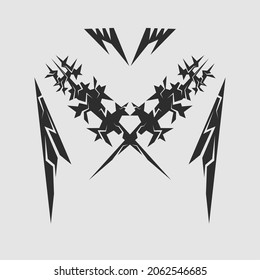 The latest motifs of tattoos or motorcycle stickers with lightning pictures