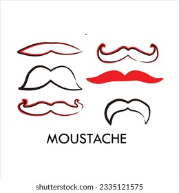 Latest mustache arts vector logo design black color design