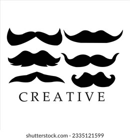 Latest mustache arts vector logo design black color design