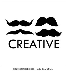 Latest mustache arts vector logo design black color design
