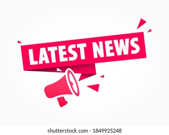 Latest News Announcement Megaphone Label