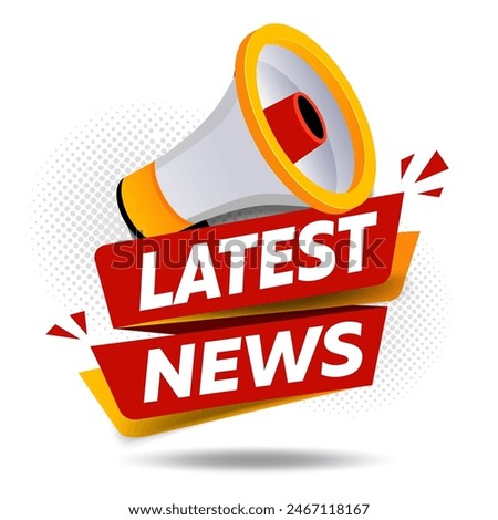 Latest news breaking report. Breaking news badge template set. Latest hot news Label message information sticker vector illustration.
