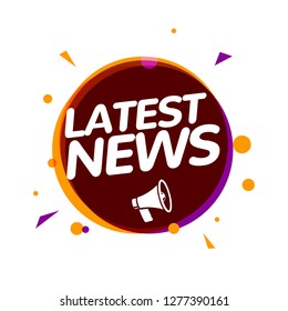 Latest news breaking report. Daily newspaper or news report banner icon concept.