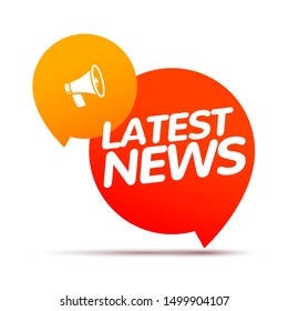 Latest news breaking report. Daily newspaper or news report banner icon concept.