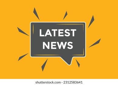 Último botón de noticias. Burbuja de voz, etiqueta de cartel Noticias más recientes