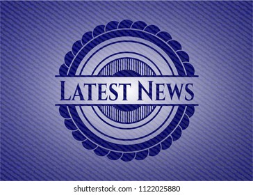 Latest News emblem with denim high quality background
