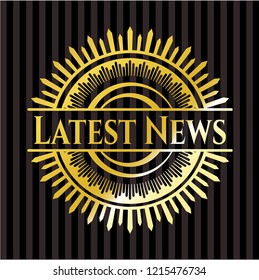 Latest News gold shiny badge