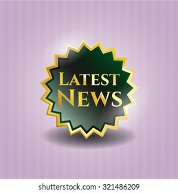 Latest News gold shiny badge