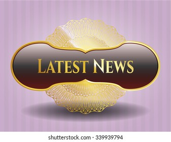 Latest News gold shiny badge