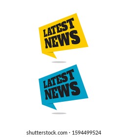 latest news icon modern square rounded shape logo design vector with text template