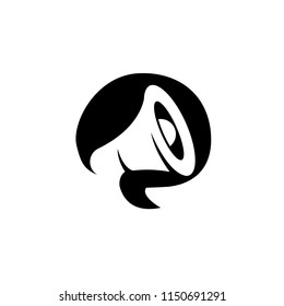 Latest news megaphone label. Vector illustration. Isolated on white background