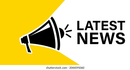 Latest news megaphone speech bubble banner. Can be used for business, marketing and advertising. Vector EPS 10. Isolated on white background
