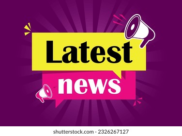 Latest news modern poster with loudspeaker