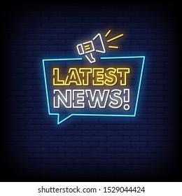 Latest News Neon Signs Style Text Vector