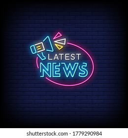 Latest News Neon Signs Style Text Vector