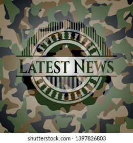Latest News on camo pattern. Vector Illustration. Detailed.