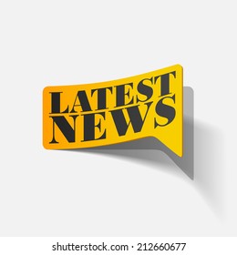 latest news, realistic sticker