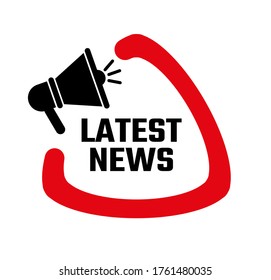 latest news sign on white background