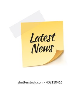 Latest News Stick Note Vector Illustration