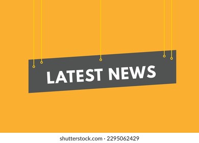 Botón de texto Última noticia. Botones web de etiqueta de etiqueta de icono de signo de noticias más recientes