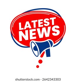 Latest News text with a gramophone illustration, combining content update announcements with retro music aesthetics for websites and social media headers.