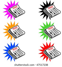 Latest news vector isolated on white