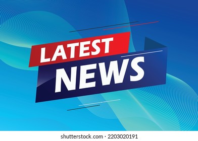 Último concepto de palabra de noticias ilustración vectorial con líneas azules estilo moderno futurista 3d para la plantilla de la página de inicio ui aplicación móvil afiche pancarta volante fondo tarjeta de regalo etiqueta papel tapiz