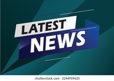 Último concepto de palabra de noticias ilustración vectorial con líneas azules estilo moderno futurista 3d para la plantilla de la página de inicio ui aplicación móvil afiche pancarta volante fondo tarjeta de regalo etiqueta papel tapiz