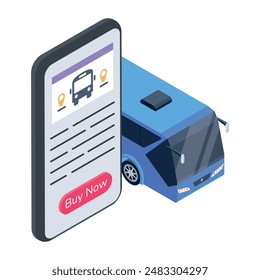 Latest Online Reservations Isometric Icons 

