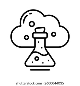 Latest outline style icon showing cloud experiment