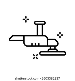 Latest outline style icon showing angle grinder
