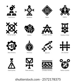 Latest Pack of Alchemy Symbols Solid Icons 

